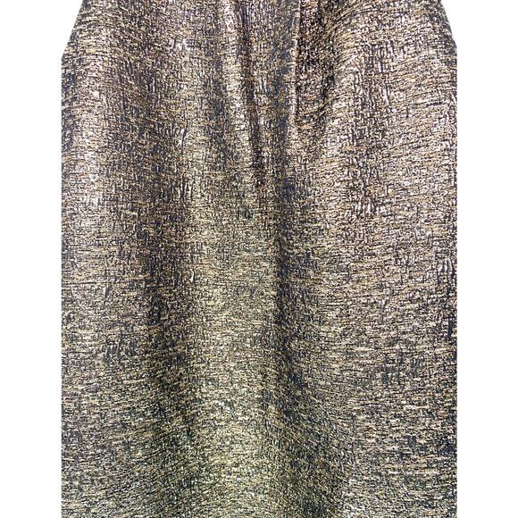 LK Bennett DR Thelda Gold Metallic Jacquard Shift Dress Size 2 - Picture 3 of 9